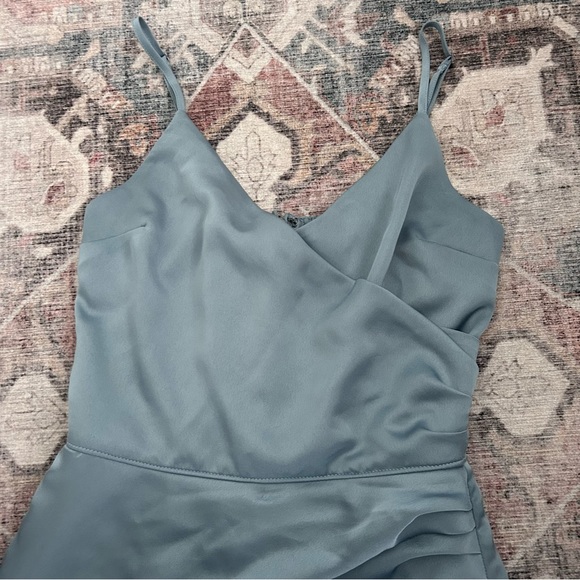 Abercrombie & Fitch blue midi wrap dress with ruching size XST - Picture 2 of 4